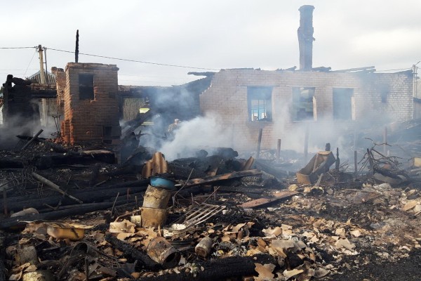 В Починковском районе дота сгорела баня