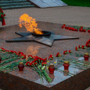 Алексей Островский возложил цветы к Вечному огню в Сквере Памяти Героев