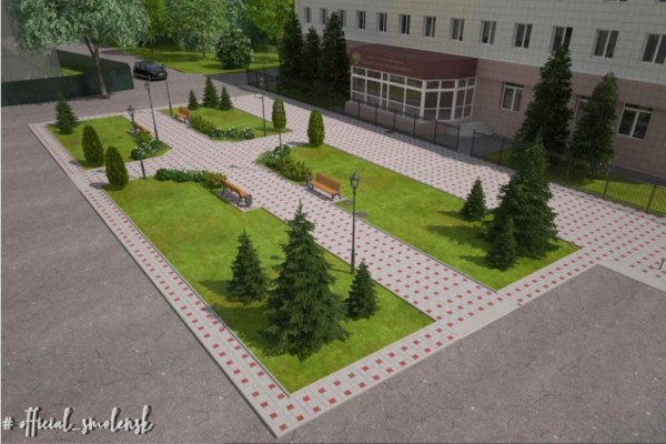 В Смоленске дополнительно благоустроят общественную территорию на улице Дохтурова