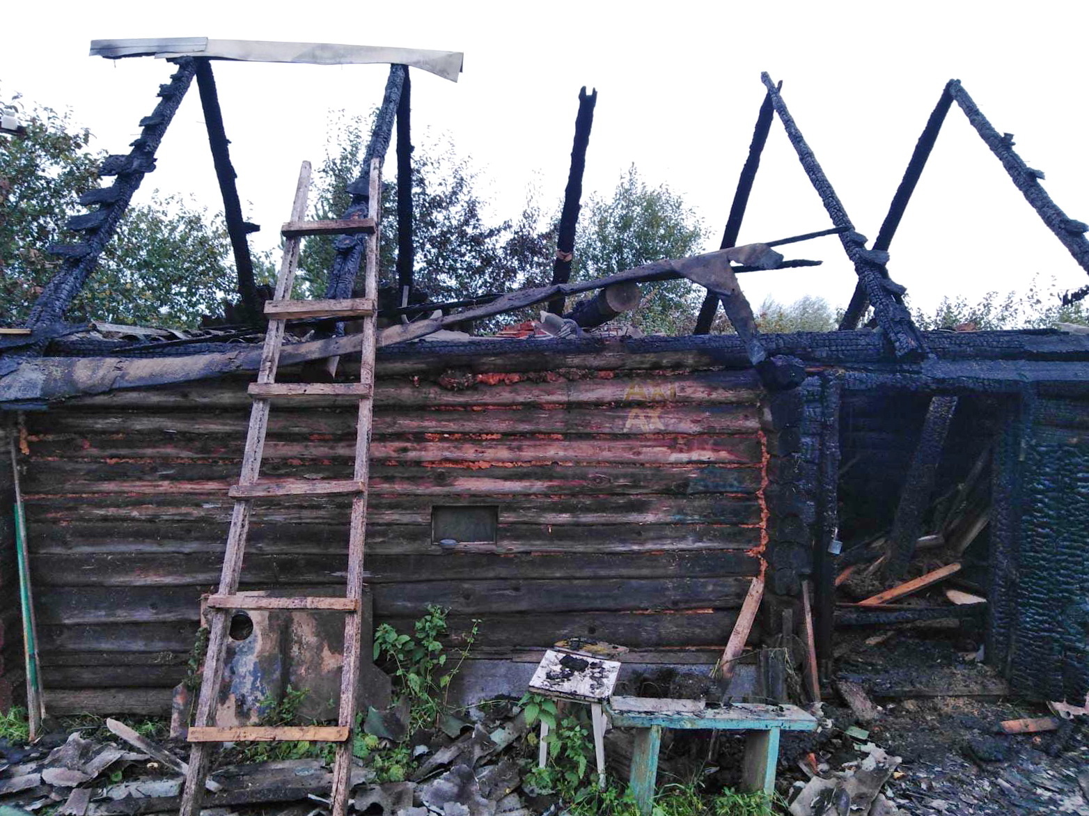 В Починковском районе горел дом