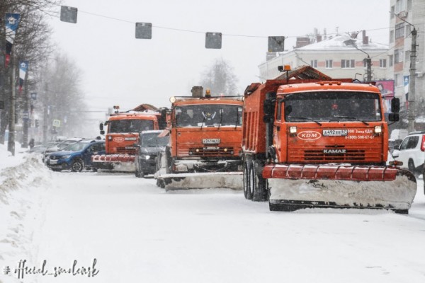 В Смоленске борются с последствиями обильных снегопадов