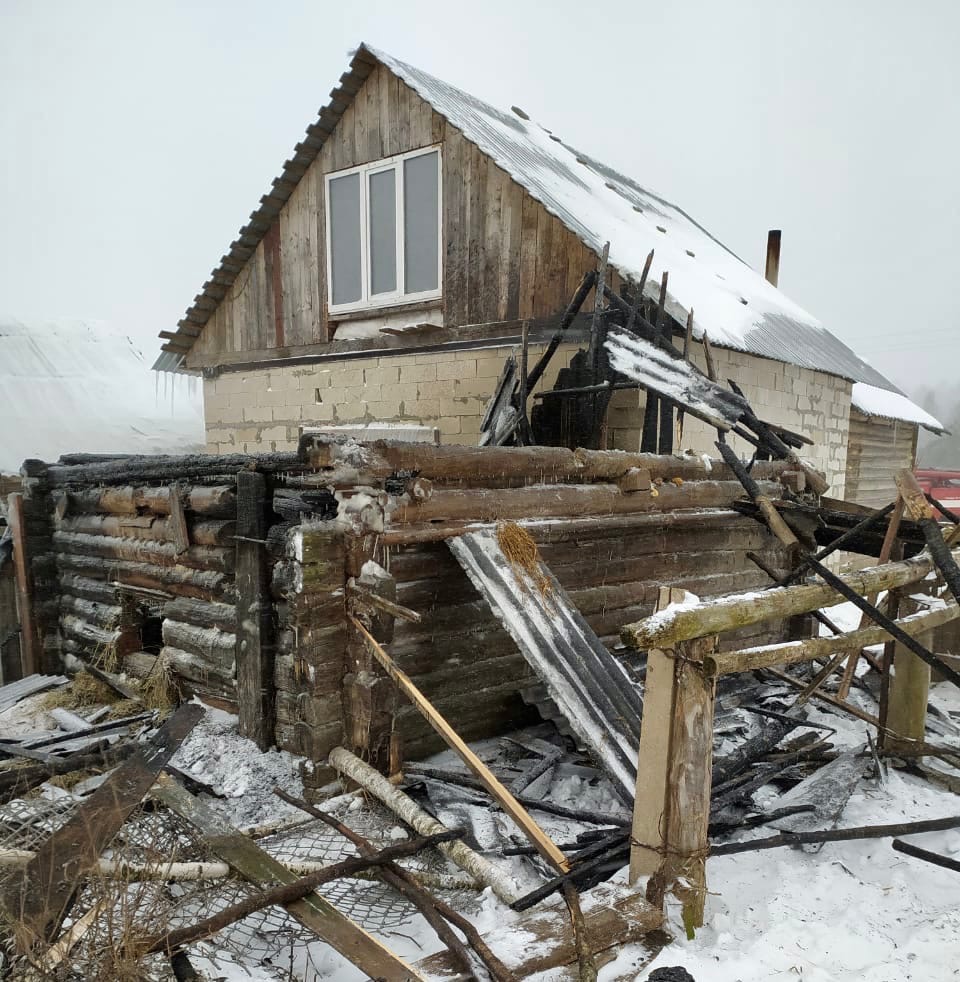 16 кур спасли пожарные из огня в Руднянском районе