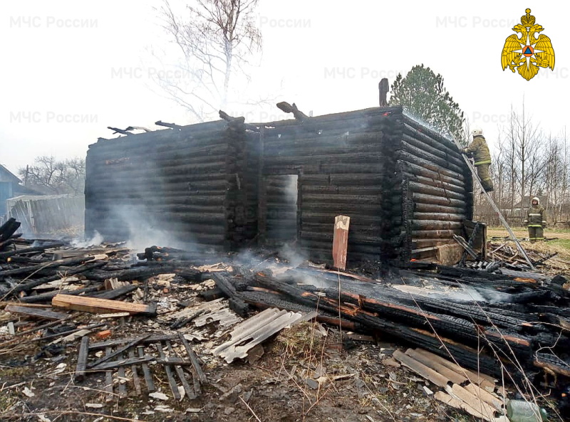В Починковском районе горели дом и баня