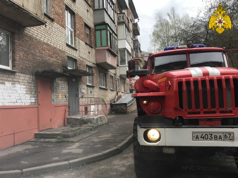 Пожар в квартире случился на улице Бауманской в Вязьме 