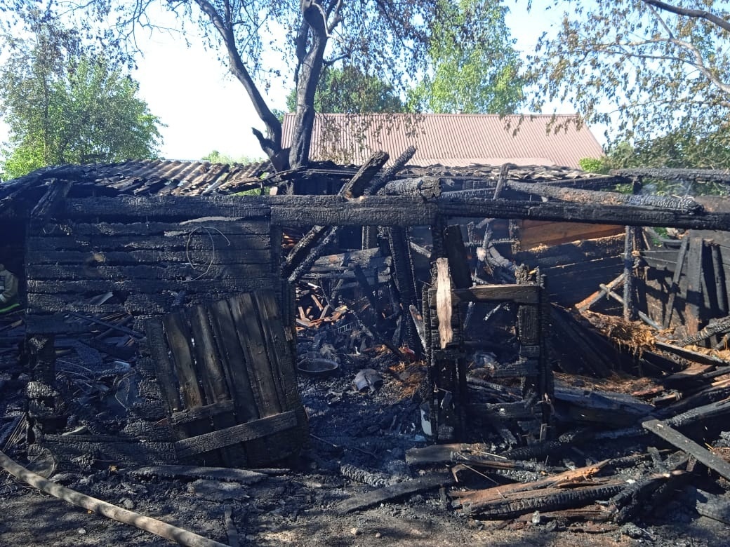 В Вязьме загоревшийся сарай едва не стал причиной крупного пожара 