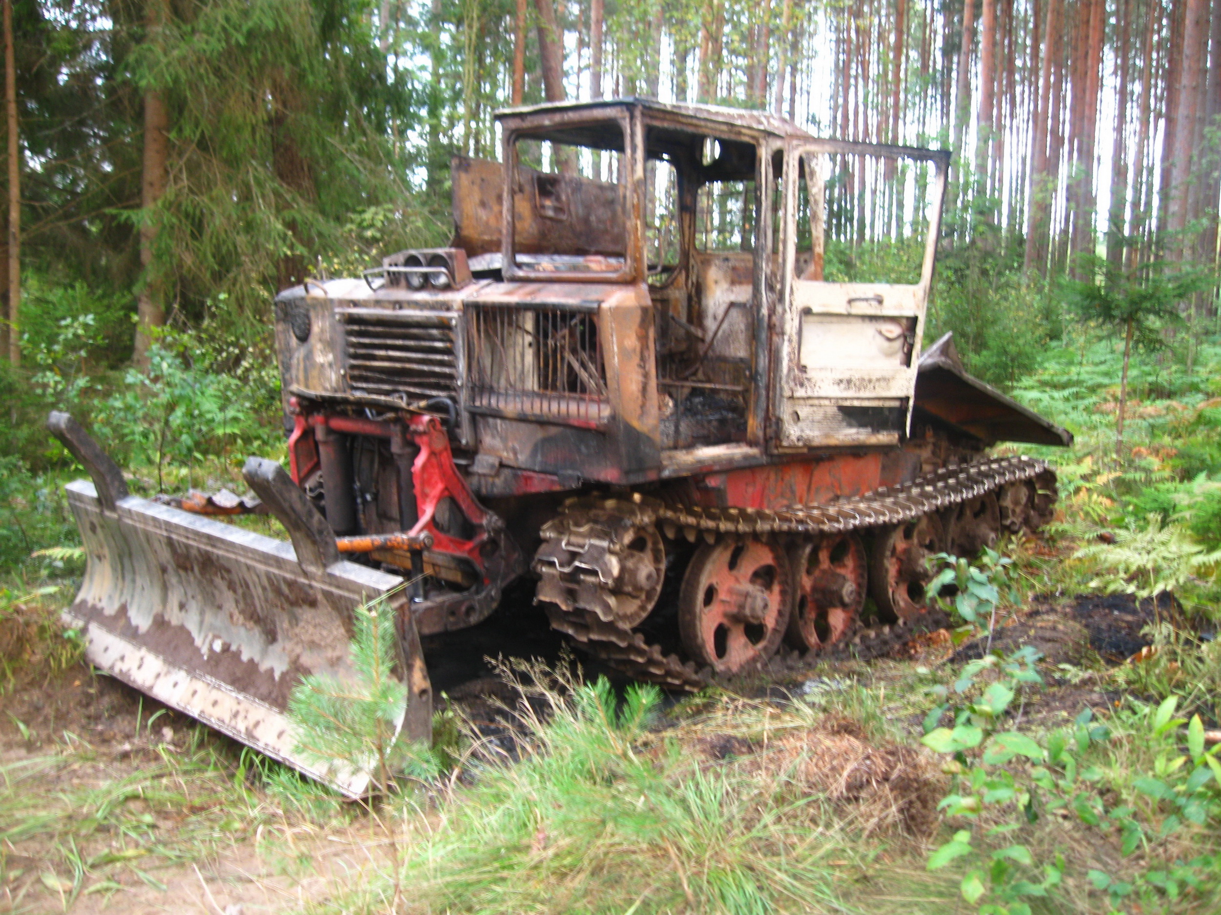 В лесу в Демидовском районе сгорел трактор