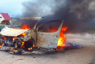В Вяземском районе сгорел фургон «Peugeot Partner»