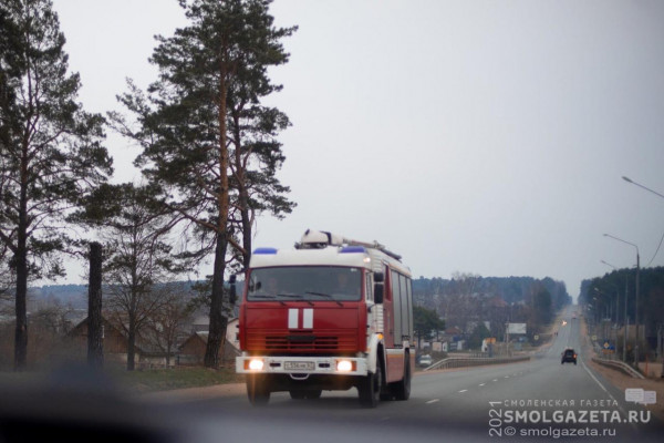 В деревне Замощье Смоленского района загорелась пилорама