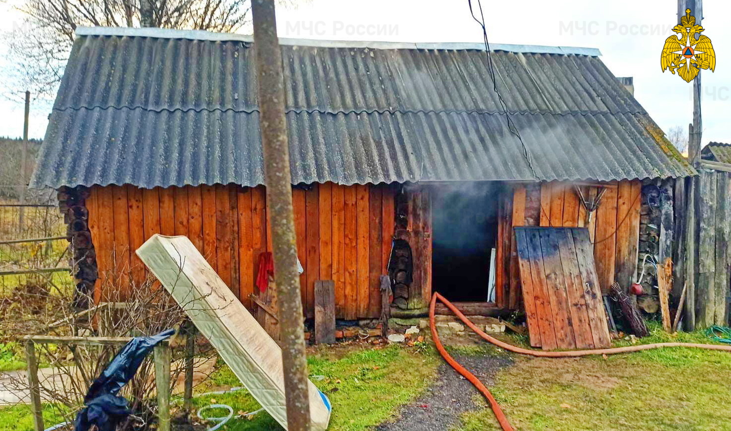 В деревне Зыколино Смоленского района горела баня