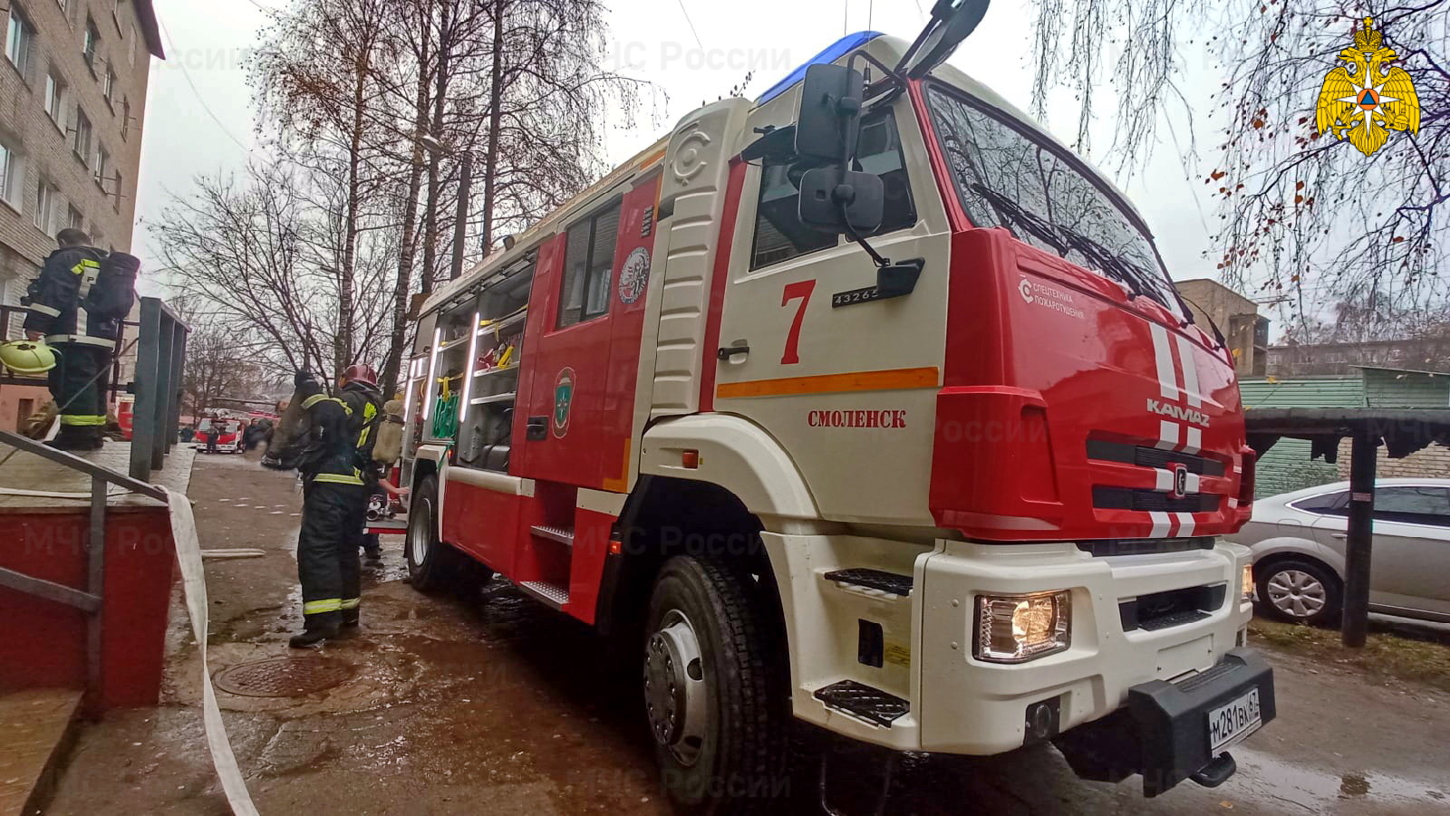 В Смоленске при пожаре на улице Шевченко пострадала 45-летняя женщина