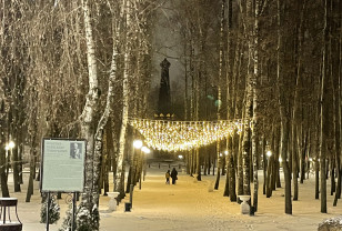Лопатинский сад в Смоленске украсили новогодней иллюминацией