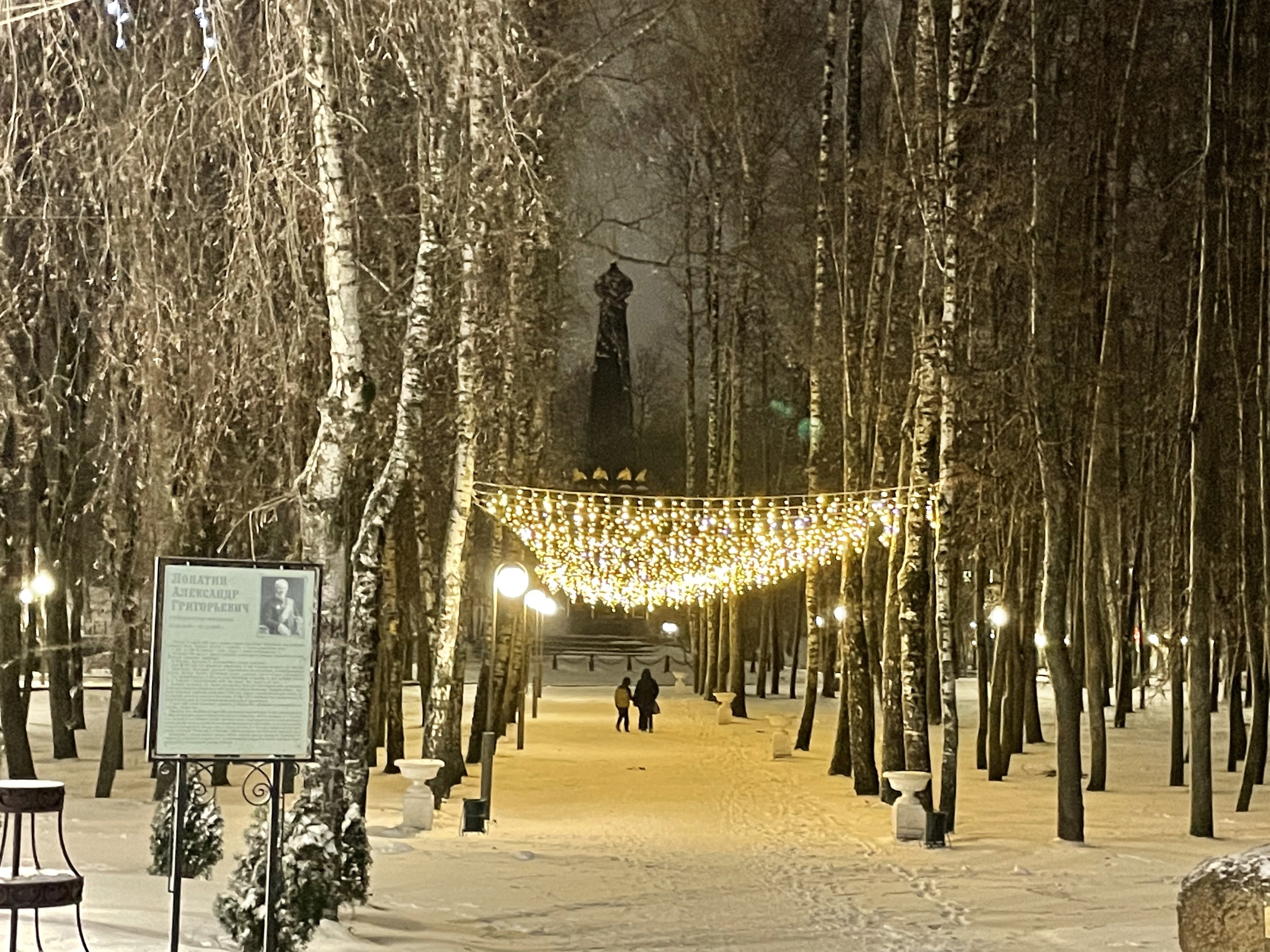Лопатинский сад в Смоленске украсили новогодней иллюминацией