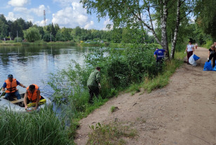 Смоленские волонтеры очистили от мусора берег Ключевого озера в Красном Бору