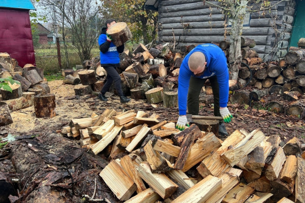 Молодогвардейцы помогли заготовить дрова семье мобилизованного из Смоленска 
