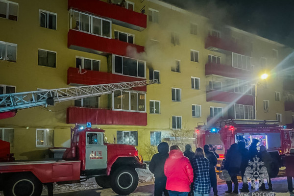 7 человек спасли пожарные из горящей пятиэтажки в Вязьме