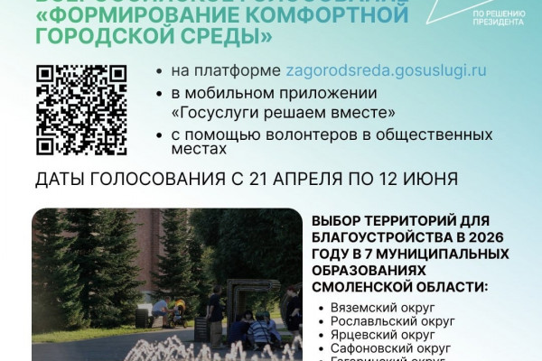 Смолянам предлагают самим выбрать площадки для благоустройства 