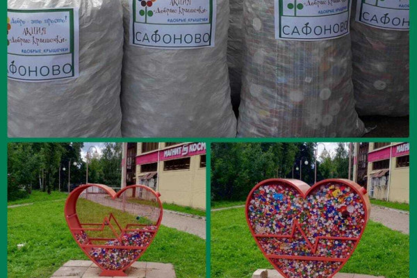 Сафоновцы собрали 180 кг «добрых крышечек»