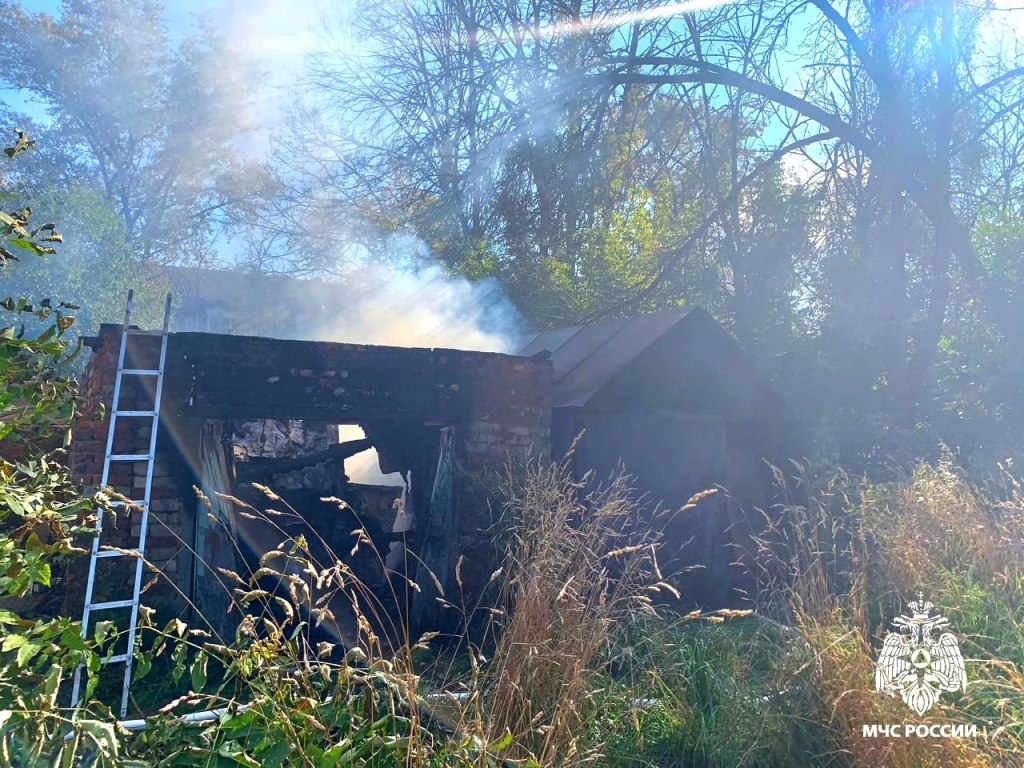 В Сафонове сгорели два гаража