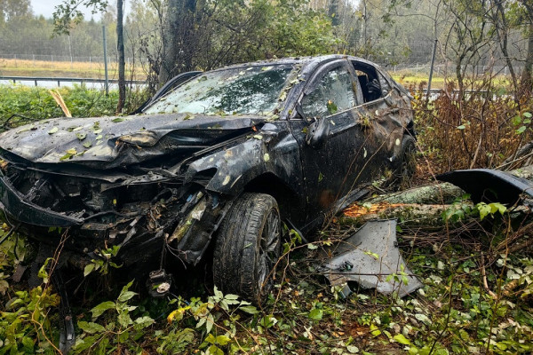 В Вяземском округе Toyota вылетела с трассы М-1
