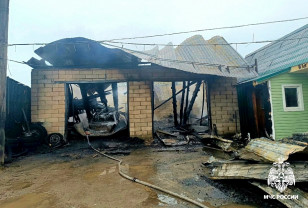 Пожар в Сычёвском округе уничтожил гараж с автомобилем