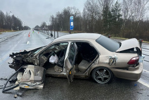 В Краснинском округе в результате ДТП пострадал водитель Honda