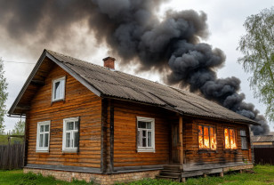 Пожар в Монастырщинском округе уничтожил жилой дом, баню и беседку