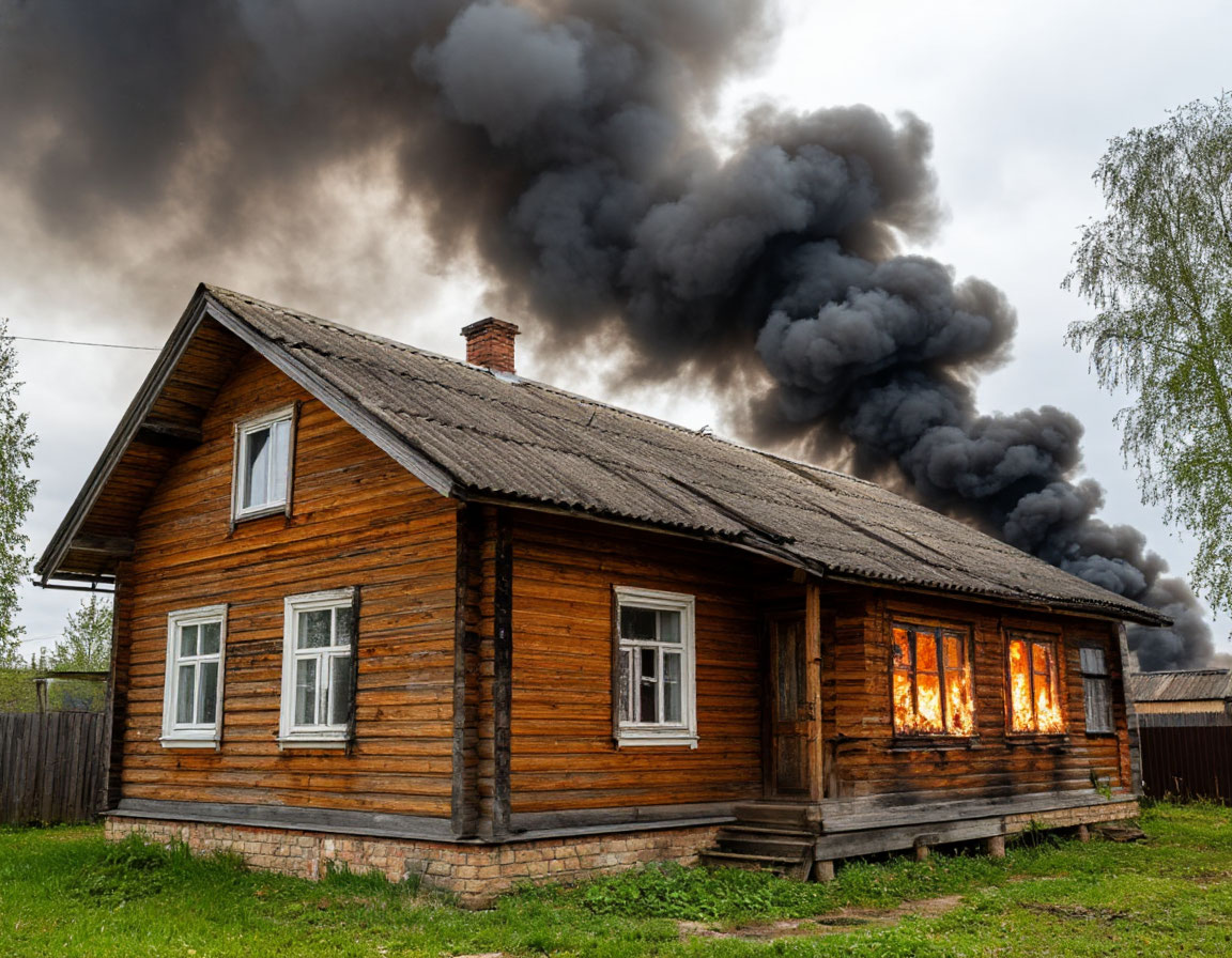 Пожар в Монастырщинском округе уничтожил жилой дом, баню и беседку