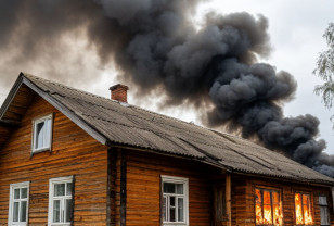 В Рославле спасатели тушили пожар в частном жилом доме