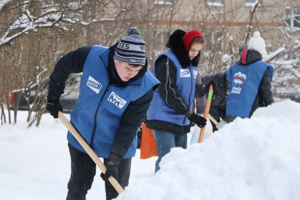 В Смоленске единороссы вышли на зимний субботник