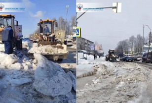 Смоленскавтодор выполняет срезку льда на улице Лавочкина