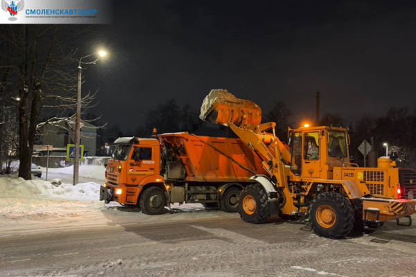 В январе дорожные службы Смоленской области вывезли более 200 тысяч кубометров снега