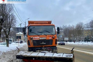 В Смоленске дорожные службы проводят дневную уборку улиц