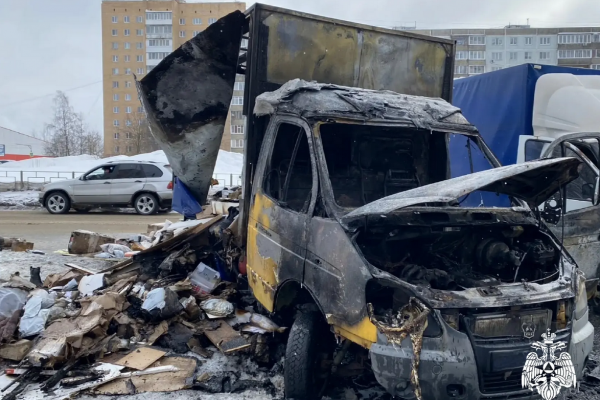 В Смоленске на ходу загорелся грузовик с товарами из маркетплейса