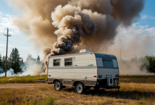 В Смоленске на стройплощадке вспыхнул пожар
