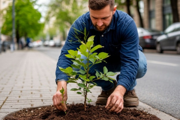 На улице Пржевальского в Смоленске восстанавливают зелёную зону