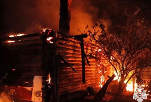 В Смоленском округе огонь уничтожил нежилой дом