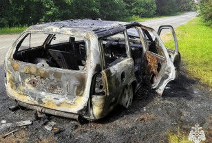 В Дорогобужском округе на ходе загорелся автомобиль