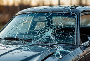 В Десногорске автомобиль съехал в кювет и врезался в опору ЛЭП