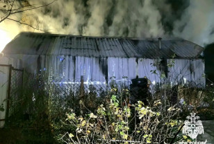 Пожар в Дорогобуже: огонь уничтожил гараж и машину 